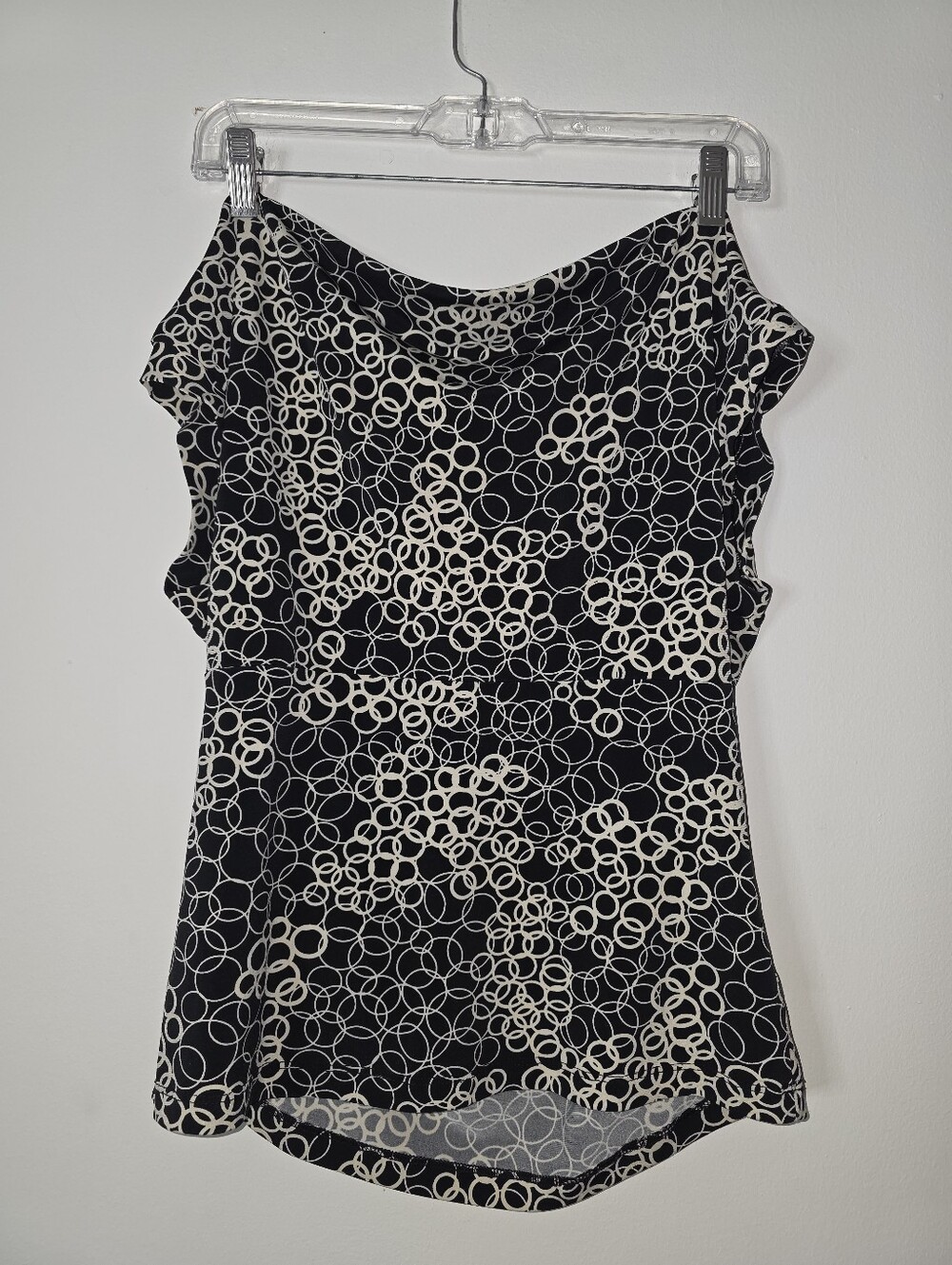 CONRAD C BRAND BLACK WHITE DESIGN SHORT SLEEVE TOP SHIRT WOMAN Size M